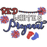 Red-White-Pregnant - Embroidery Design - FineryEmbroidery